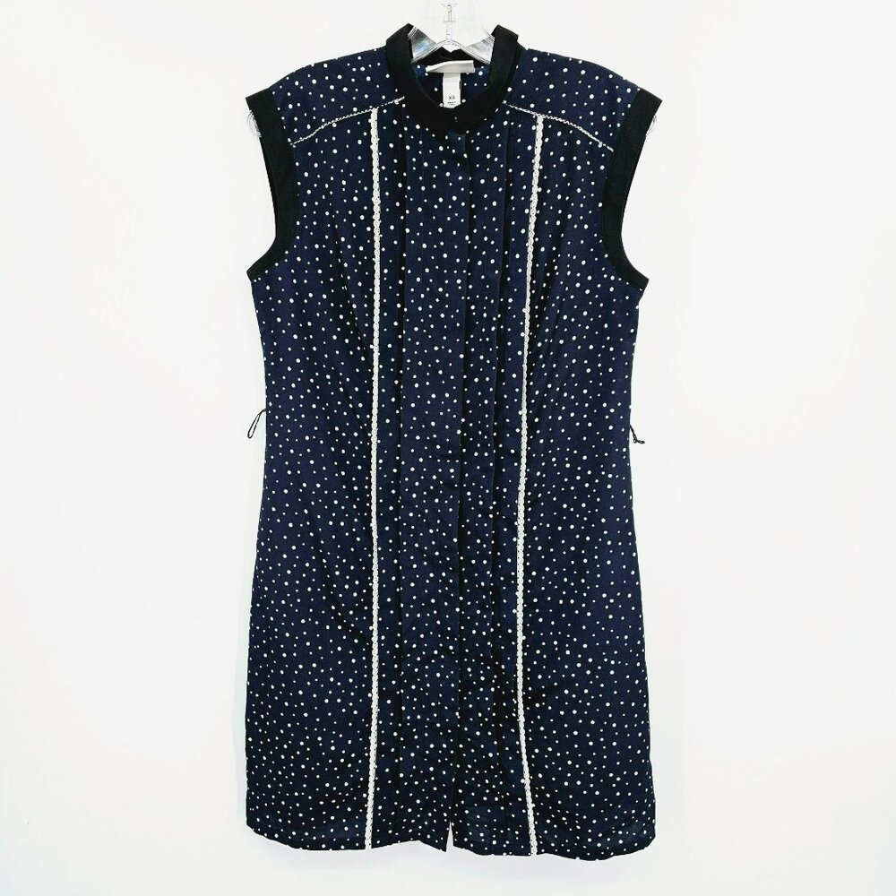 Jason Wu x Target Dress Mini Shift XS Blue Polka Dot Collared Button Front New